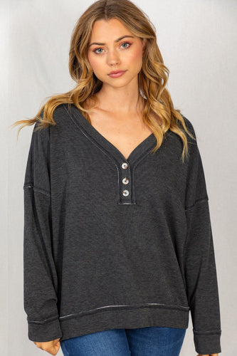 All Snuggled Up Long Sleeve Top-2 Colors Available