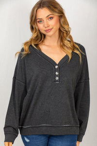 All Snuggled Up Long Sleeve Top-2 Colors Available