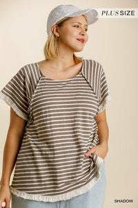 Shadow Striped Short Sleeve Top