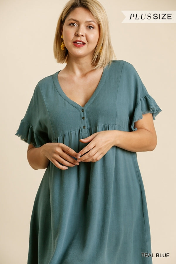 All Day We Fray Linen Dress